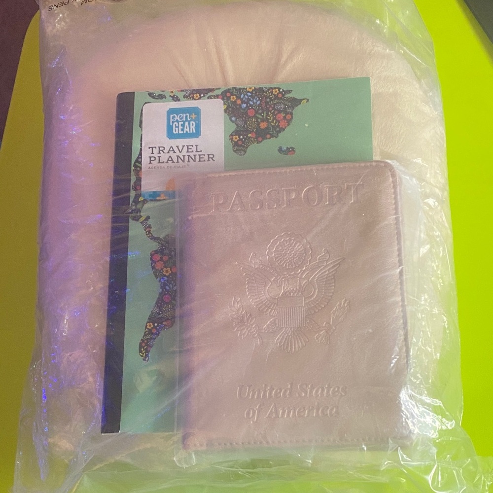 Pink Passport Holder and Travel Planner Set